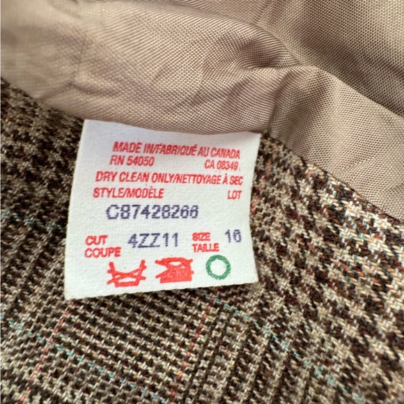 90s Plaid WoolBlend Blazer Jones New York Essentials Size 16 Preppy Academia - Picture 6 of 7